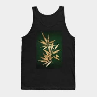 Golden Bamboo Leaves Tank Top